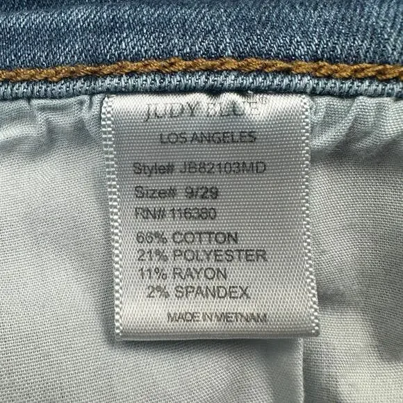 Judy Blue Jeans Womens 9/29 Blue Relaxed Fit Skinny Stretch Pockets Cropped - Picture 7 of 13